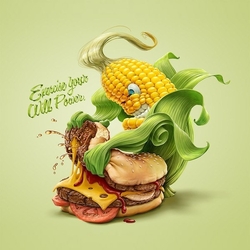 Пазл: Кукуруза против гамбургера