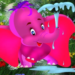 Пазл: Пурпурный слоненок