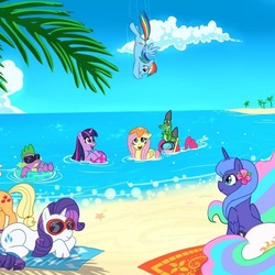 Пазл: Пони на пляже