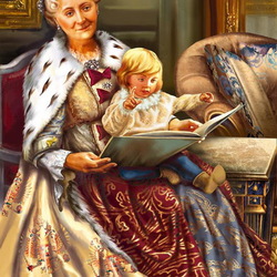 Пазл: Екатерина II с внуком Александром