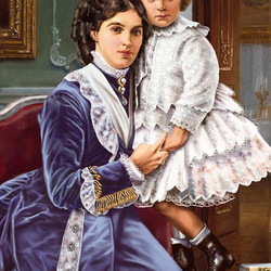 Пазл: Мария Федоровна с маленьким Николаем II
