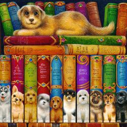 Пазл: Большая собачья библиотека
