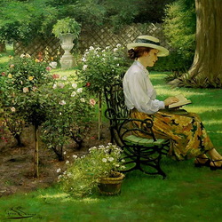 Пазл: Чтение в летнем саду