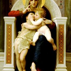 Пазл: Мадонна с младенцем и ребенком Иоаном Крестителем