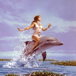 Пазл: Верхом на дельфине