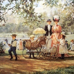 Пазл: Прогулка с детьми  в парке