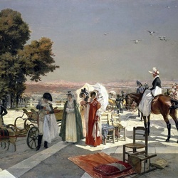 Пазл: Наполеон I и король римский в Сен-Клу в 1811 г.
