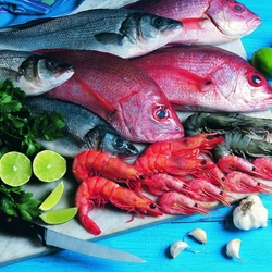 Пазл: Свежая рыба и морепродукты