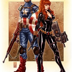Пазл: Капитан Америка и Черная Вдова