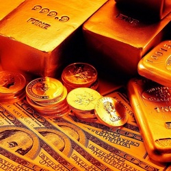 Пазл: Золотые слитки и доллары