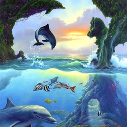 Пазл: Семь дельфинов