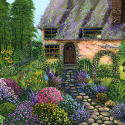 Пазл: Дом в цветущем саду