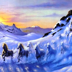 Пазл: Снежные кони