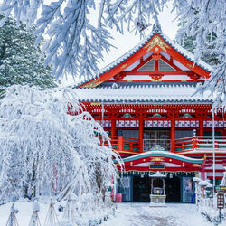 Пазл: Храм Ната-дэра в снегу