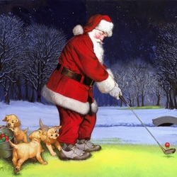 Пазл: Санта играет в гольф