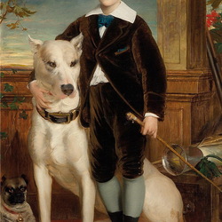 Пазл: Мальчик с собаками