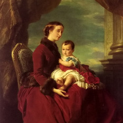 Пазл: Императрица Евгения с принцем Луи Наполеоном 