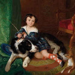 Пазл: Портрет Франциска Ауэрсперга с собакой