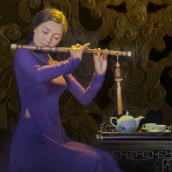 Пазл: Девушка с флейтой