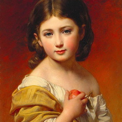 Пазл: Девочка с яблоком