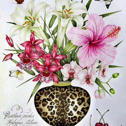 Пазл: Букет с орхидеями