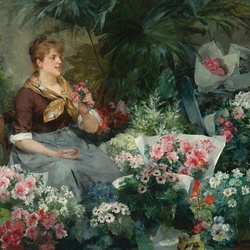 Пазл: Продавщица цветов