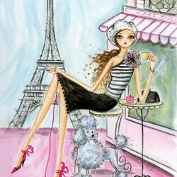 Пазл: Девушка в Париже