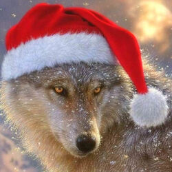 Пазл: Новогодний волк