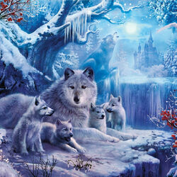 Пазл: Волки зимой