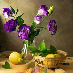 Пазл: Цветы и лимон