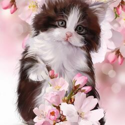 Пазл: Весенний котёнок