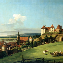 Пазл: Вид на г. Пирна с замка Зонненштайн 