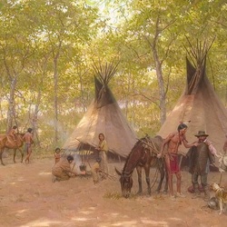 Пазл: Индейское поселение