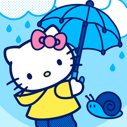 Пазл: Китти под зонтиком
