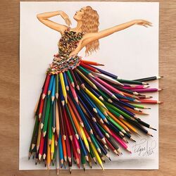 Пазл: Изготовлено из цветных карандашей