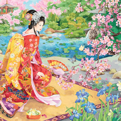 Пазл: Сад цветущей сакуры