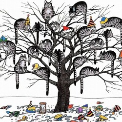 Пазл: Коты на дереве