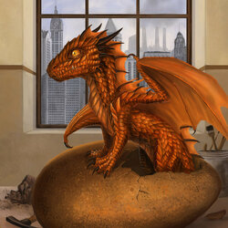Пазл: Вылупление оранжевого дракона