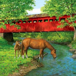 Пазл: Красный мост