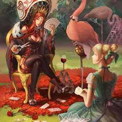 Пазл: Алиса и Королева червей