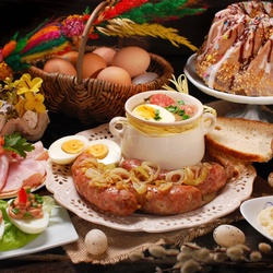 Пазл: Традиционный польский пасхальный завтрак