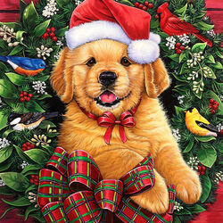 Пазл: Рождественский щенок