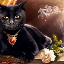Пазл: Черный кот