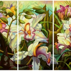 Пазл: Триптих с орхидеями