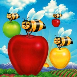 Пазл: Пчелки и яблоки