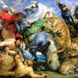 Пазл: Охота на тигров