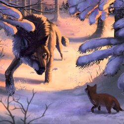 Пазл: Волк и лис