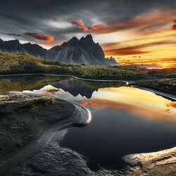 Пазл: Рассвет в горах Исландии