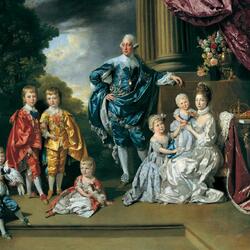 Пазл: Георг III, королева Шарлотта и их шестеро старших детей
