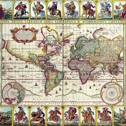 Пазл: Старинная карта мира